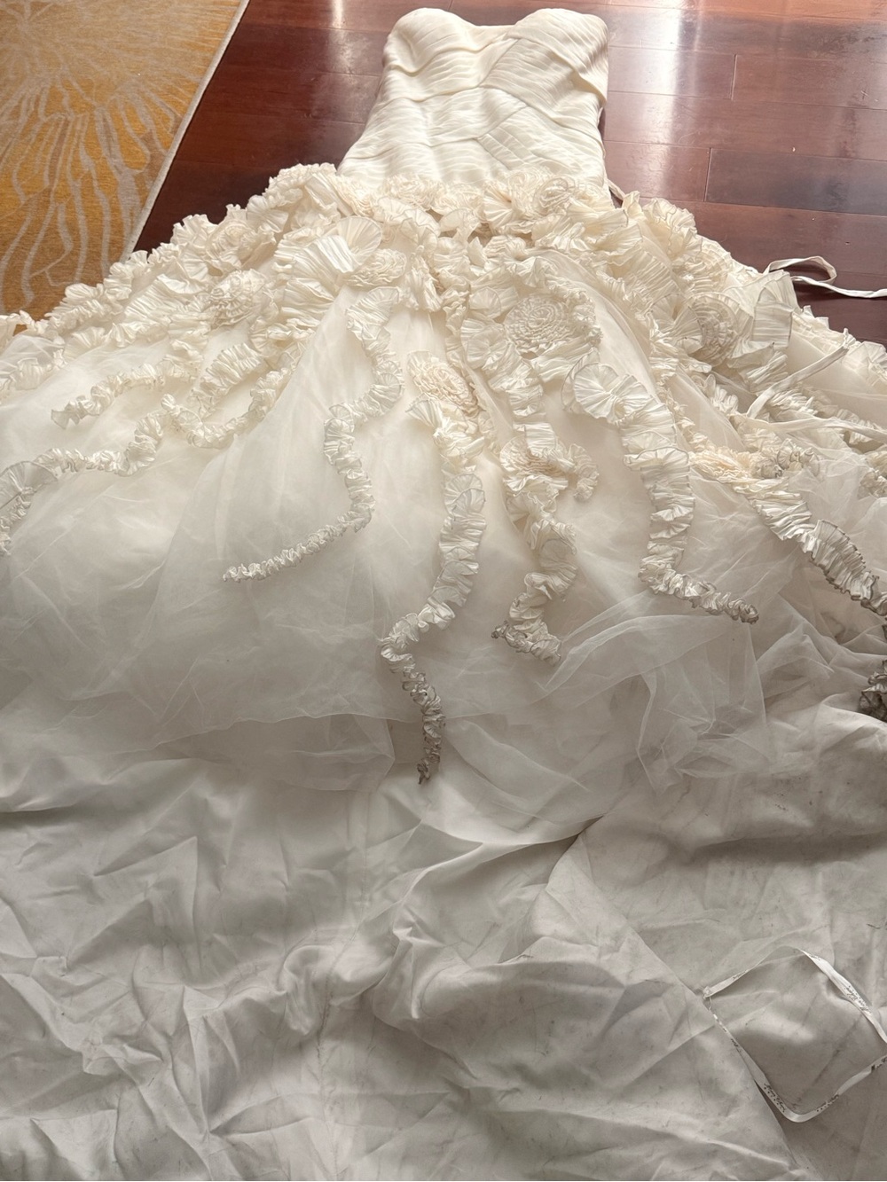 Ivory Ruffled Tulle Skirt for Women - Elegant Bridal Style